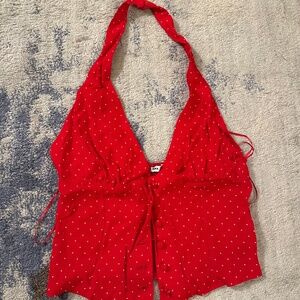 Bershka Red Halter top